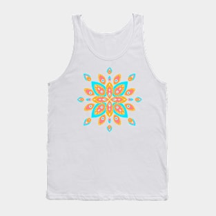 Orange and turquoise mid century mandala Tank Top